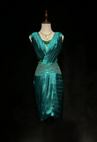 Vintage Sheath V Neck Green Satin Mother Of Bride Dress Party Gown Knee Length For Summer Women HZ1214