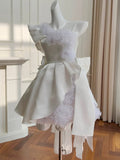 Cute A Line Straps White Satin Formal 8th Grade Homecoming Dresses Summer Middle School Hoco Dress Homecoming Outfits HZ1214