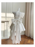 Cute A Line Straps White Satin Formal 8th Grade Homecoming Dresses Summer Middle School Hoco Dress Homecoming Outfits HZ1214