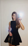 Simple A Line Little Black Dress Satin Mini Short Formal 8th Grade Homecoming Dresses Summer Middle School Hoco Dress 18th Birthday Outfits HZ1214
