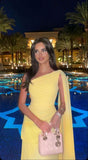 Elegant A Line One Shoulder Yellow Chiffon Long Prom Dresses Party Dress Summer 22th Birthday Outfits 21st Birthday Dresses HZ1214