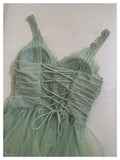 Cute A Line Straps Mint Green Tulle Formal 8th Grade Homecoming Dresses Summer Middle School Hoco Dress Homecoming Outfits HZ1214