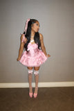 Cute Ball Gown Spaghetti Straps Satin Pink Mini Short Formal 8th Grade Homecoming Dresses Summer Middle School Hoco Dress Homecoming Outfits Birthday Outfit HZ1214