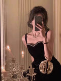 Elegant A Line Spaghetti Straps Black Velvet Prom Dresses Party Dress Summer 22th Birthday Outfits 18th Birthday Dresses HZ1214