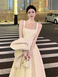 Elegant A Line Square Neck Satin Prom Dresses Party Dress Summer 22th Birthday Outfits 18th Birthday Dresses HZ1214