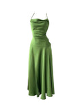 Elegant Mermaid Spaghetti Straps Green Slit Long Prom Dresses Party Dress Summer 22th Birthday Outfits 18th Birthday Dresses HZ1214