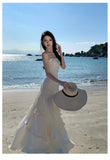 Elegant Mermaid Spaghetti Straps White Satin Long Prom Dresses Party Dress Summer 22th Birthday Outfits 18th Birthday Dresses HZ1214