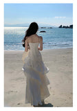 Elegant Mermaid Spaghetti Straps White Satin Long Prom Dresses Party Dress Summer 22th Birthday Outfits 18th Birthday Dresses HZ1214