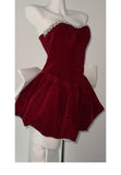 Cute Ball Gown Sweetheart Burgundy Velvet Mini Short Formal 8th Grade Homecoming Dresses Summer Middle School Hoco Dress Homecoming Outfits HZ1214