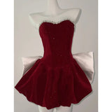 Cute Ball Gown Sweetheart Burgundy Velvet Mini Short Formal 8th Grade Homecoming Dresses Summer Middle School Hoco Dress Homecoming Outfits HZ1214
