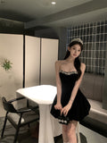 Cute Ball Gown Sweetheart Black Velvet Mini Short Formal 8th Grade Homecoming Dresses Summer Middle School Hoco Dress Homecoming Outfits HZ1214