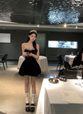 Cute Ball Gown Sweetheart Black Velvet Mini Short Formal 8th Grade Homecoming Dresses Summer Middle School Hoco Dress Homecoming Outfits HZ1214
