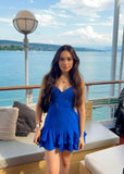 Simple A Line Spaghetti Straps Royal Blue Mini Short Formal 8th Grade Homecoming Dresses Summer Middle School Hoco Dress 18th Birthday Outfits HZ1214