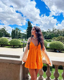 Simple A Line Spaghetti Straps Orange Mini Short Formal 8th Grade Homecoming Dresses Summer Middle School Hoco Dress 18th Birthday Outfits HZ1214