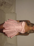 Cute A line Sweetheart Lace Pink Mini Short Formal 8th Grade Homecoming Dresses Summer Middle School Hoco Dress Homecoming Outfits Birthday Outfit HZ1214