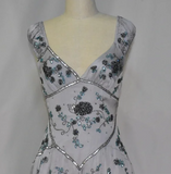 Vintage A line V Neck Light Gray Chiffon Formal 8th Grade Homecoming Dress Summer Middle School Hoco Dresses Birthday Outfits HZ1214