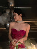 Cute Sheath Sweetheart Dragon Fruit Color Sequin Mini Short Formal 8th Grade Homecoming Dresses Summer Middle School Hoco Dress Homecoming Outfits HZ1214