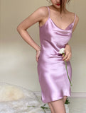 Simple Sheath Spaghetti Straps Lilac Satin Mini Short Formal 8th Grade Homecoming Dresses Summer Middle School Hoco Dress Homecoming Outfits HZ1214