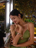 Sexy Sheath Spaghetti Straps Sage Green Satin Mini Short Formal 8th Grade Homecoming Dresses Summer Middle School Hoco Dress Birthday Outfits HZ1214