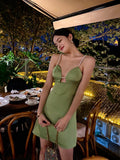 Sexy Sheath Spaghetti Straps Sage Green Satin Mini Short Formal 8th Grade Homecoming Dresses Summer Middle School Hoco Dress Birthday Outfits HZ1214