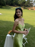 Cute Sheath Spaghetti Straps Sage Green Satin Mini Short Formal 8th Grade Homecoming Dresses Summer Middle School Hoco Dress Birthday Outfits HZ1214