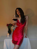 Sexy Sheath Spaghetti Straps Red Satin Mini Short Formal 8th Grade Homecoming Dresses Summer Middle School Hoco Dress Birthday Outfits HZ1214