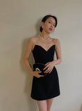 Sexy Sheath Spaghetti Straps Little Black Dress Satin Mini Short Formal 8th Grade Homecoming Dresses Summer Middle School Hoco Dress Birthday Outfits HZ1214