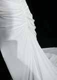 Vintage Bridal Gown 1960s A Line One Shoulder Chiffon Sleeveless Long White 90s Wedding Dresses Elegant Bridal Gowns HZ1214