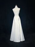 Vintage Bridal Gown A line Square Neck Sleeveless Pearls Beads Long White 70s Wedding Dresses Elegant Bridal Gowns HZ1214