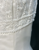 Vintage Bridal Gown A line Spaghetti Straps Sleeveless Pearls Long White 70s Wedding Dresses Elegant Bridal Gowns HZ1214