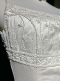 Vintage Bridal Gown A line Spaghetti Straps Sleeveless Pearls Long White 70s Wedding Dresses Elegant Bridal Gowns HZ1214