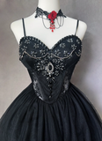 Vintage Ball Gown Spaghetti Straps Black Tulle Mini Short Formal 8th Grade Homecoming Dresses Summer Middle School Hoco Dress Homecoming Outfits Birthday Outfit HZ1214
