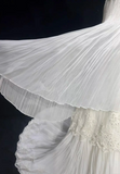 Unique Bridal Gown A Line Spaghetti Straps Lace Tulle Sleeveless White 50s Wedding Dresses Modest Bridal Gowns HZ1214