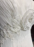 Unique Bridal Gown A Line Spaghetti Straps Lace Tulle Sleeveless White 50s Wedding Dresses Modest Bridal Gowns HZ1214