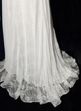 Vintage Bridal Gown 1960s A Line V Neck Short Sleeves Lace Beads Long White 90s Wedding Dresses Elegant Brides Gowns HZ1214