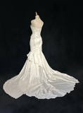 Retro Bridal Gown 1960s Mermaid Spaghetti Straps Sleeveless Lace Long White 60s Wedding Dresses Elegant Bridal Gowns HZ1214