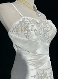 Retro Bridal Gown 1960s Mermaid Spaghetti Straps Sleeveless Lace Long White 60s Wedding Dresses Elegant Bridal Gowns HZ1214