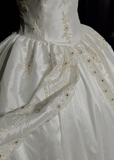 Unique Bridal Gown Ball Gown Sweetheart Appliques Lace Sleeveless White 50s Wedding Dresses Vintage Bridal Gowns HZ1214
