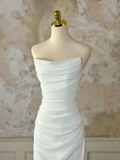 Modest Bridal Gown Mermaid Sweetheart Sleeveless Chiffon Long White Wedding Dresses Elegant Bridal Gowns HZ1214