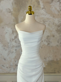 Modest Bridal Gown Mermaid Sweetheart Sleeveless Chiffon Long White Wedding Dresses Elegant Bridal Gowns HZ1214