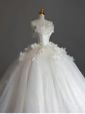 Pretty Wedding Dress Ball Gown Strapless White Long Tulle Wedding Dresses Bridal Gowns Brides Gown HZ1214