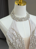 Modest Bridal Gown Mermaid Scoop Neck Tulle Silver Beads Long White Wedding Dresses Elegant Bridal Gowns HZ1214