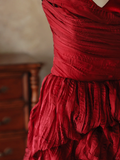 Elegant Sheath Halter Wine Red Satin Long Prom Dresses Party Dress Summer 20th Birthday Outfits 18th Birthday Dresses HZ1214