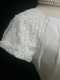 Modest Bridal Gown A line Square Neck White Short Sleeves Chiffon Wedding Dresses Timeless Brides Bridal Gowns HZ1214