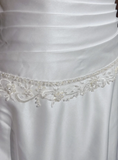 Vintage Bridal Gown A line Square Neck White Short Sleeves Satin 60s Wedding Dresses Timeless Brides Bridal Gowns HZ1214