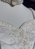 Vintage Bridal Gown A line Square Neck White Short Sleeves Satin 60s Wedding Dresses Timeless Brides Bridal Gowns HZ1214