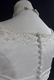 Vintage Bridal Gown A line Square Neck White Short Sleeves Satin 60s Wedding Dresses Timeless Brides Bridal Gowns HZ1214