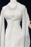 Unique Bridal Gown A Line Spaghetti Straps Chiffon Long White 50s Wedding Dresses Vintage Bridal Gowns HZ1214