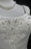 Unique Bridal Gown Ball Gown Square Neck Long White Satin 70s Wedding Dresses Vintage Bridal Gowns HZ1214