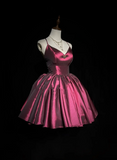 Vintage Ball Gown Spaghetti Straps Burgundy Mini Short Formal 8th Grade Homecoming Dresses Summer Middle School Hoco Dress 20th Birthday Outfits HZ1214